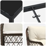 vidaXL Ensemble de salle à manger de jardin 9 pièces avec coussins en poly rattan marron