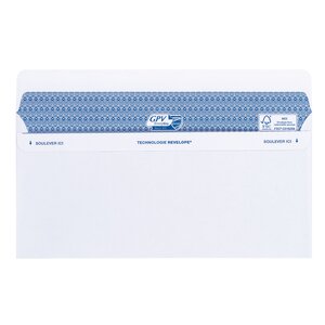 Enveloppe 112 x 225 mm secure gpv 90 g avec fenêtre 45 x 100 mm blanche - boîte de 100