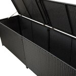 vidaXL Boîte de rangement de jardin résine tressée 200x50x60 cm noir