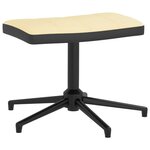 vidaXL Chaise de relaxation avec tabouret Blanc crème Velours et PVC