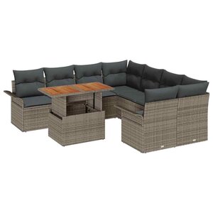 vidaXL Ensemble de canapé de jardin avec coussin Gris