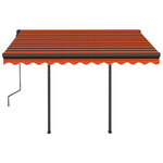 vidaXL Auvent automatique capteur de vent LED 3 5x2 5 m Orange marron