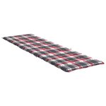 vidaXL Coussin de chaise longue à carreaux rouge 200x50x3 cm