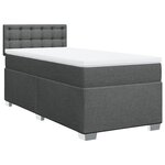 vidaXL Sommier à lattes de lit et matelas Gris foncé 90x190 cm Tissu