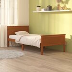 vidaXL Cadre de lit Marron miel Bois de pin massif 100x200 cm