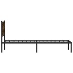 vidaXL Cadre de lit en métal sans matelas chêne fumé 100x190 cm