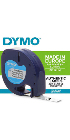DYMO LetraTag ruban plastique (12mm x 4m) Noir/Blanc - La Poste
