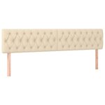 vidaXL Sommier à lattes de lit avec matelas Crème 200x200 cm Tissu