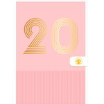 Carte D'anniversaire 20 Ans En Or - Rose - A Message - Pour Homme Et Femme - 11 5 X 17 Cm - Draeger paris