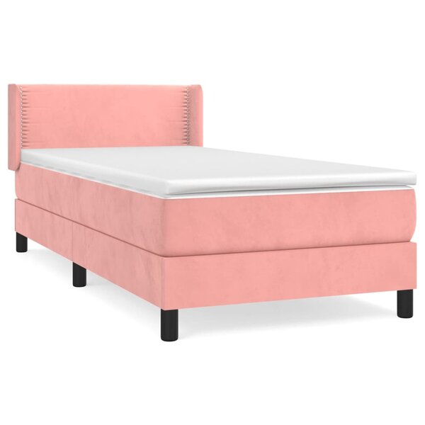 vidaXL Sommier à lattes de lit et matelas Rose 80x200 cm Velours