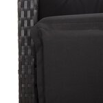 vidaXL Ensemble à manger de jardin coussins 7Pièces Noir Résine tressée