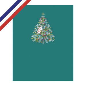 Carte double meilleurs vœux sapin