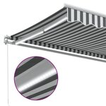 vidaXL Auvent manuel rétractable avec LED anthracite blanc 450x350 cm