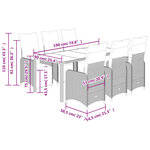 vidaXL Ensemble de bistro de jardin 7 Pièces coussins marron poly rotin