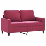 vidaXL Ensemble de canapés 3 Pièces avec coussins Rouge bordeaux Velours