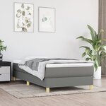 vidaXL Cadre de lit Gris foncé 90x200 cm Tissu