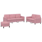 vidaXL Ensemble de canapés 3 Pièces rose velours