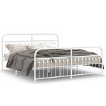 vidaXL Cadre de lit métal avec tête de lit/pied de lit blanc 183x203cm