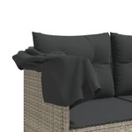 vidaXL Salon de jardin 5 Pièces avec coussins gris clair résine tressée