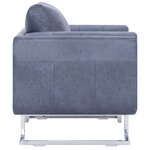 vidaXL Fauteuil cube Gris Similicuir daim