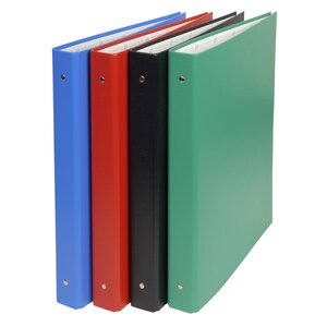 Classeur rembordé PVC 4 anneaux 30mm - A4 maxi 24x32cm - Coloris Aléatoire x 10 EXACOMPTA