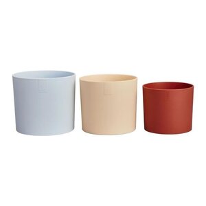 Pots de fleur bleu rose orange 14 x 13 8 x hauteur 12 cm - Intérieur 100 recyclé