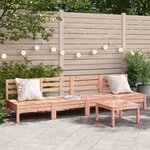 vidaXL Canapés de jardin sans accoudoirs 4 Pièces bois massif douglas
