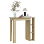 vidaXL Table de bar avec étagère Chêne sonoma Bois d'ingénierie