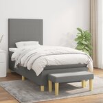 vidaXL Sommier à lattes de lit et matelas Gris foncé 90x190 cm Tissu