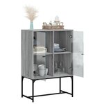 vidaXL Armoire latérale avec portes en verre sonoma gris 69x37x100 cm