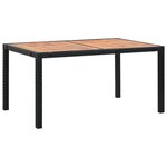 vidaXL Ensemble à manger d'extérieur 7Pièces Résine tressée acacia Noir