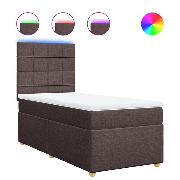 vidaXL Sommier à lattes de lit avec matelas Marron foncé 90x190 cm