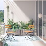 vidaXL Chaises pliables de jardin 2 Pièces Acier et bois d'acacia solide