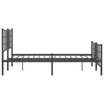 vidaXL Cadre de lit métal avec tête de lit/pied de lit noir 140x190 cm