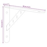 vidaXL Supports d'étagères 4Pièces 30x2 5x15 5cm argenté acier inoxydable