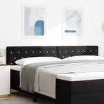 Tête de lit vidaXL avec boutons en cristal capitonnés noire 200 cm en velours