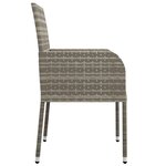 vidaXL Ensemble à manger jardin et coussins 7 Pièces gris rotin