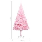 vidaXL Arbre de Noël artificiel pré-éclairé et boules rose 240 cm PVC
