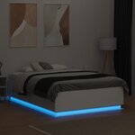 vidaXL Cadre de lit avec lumières LED blanc 120x190 cm bois ingénierie