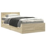 vidaXL Cadre de lit tête de lit chêne sonoma 90x190 cm bois ingénierie