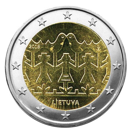 Monnaie 2 euros commémorative lituanie 2018 - fête de la chanson