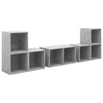 vidaXL Ensemble de meubles TV 6 Pièces Gris béton Bois d'ingénierie