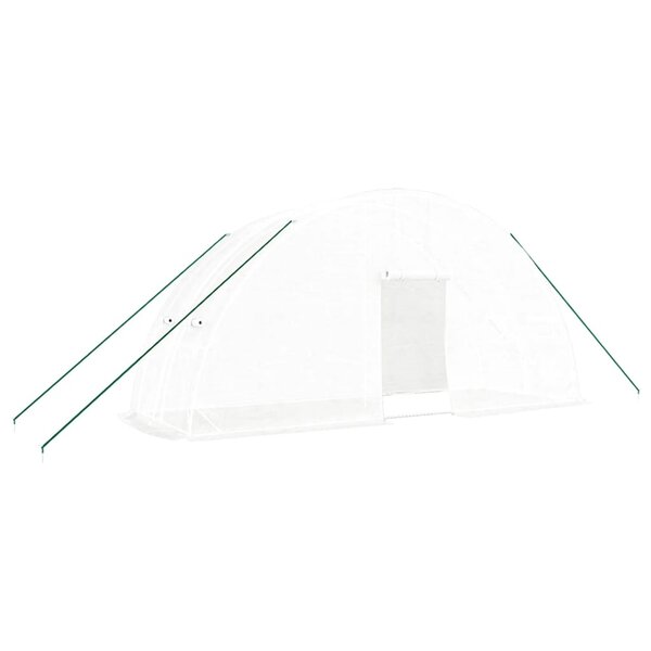 vidaXL Serre avec cadre en acier blanc 12 m² 6x2x2 85 m