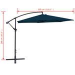 vidaXL Parasol en porte-à-faux 3 m Bleu