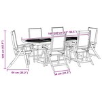 vidaXL Ensemble à manger de jardin 7Pièces bois d'acacia solide textilène