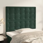 vidaXL Têtes de lit 2 Pièces Vert foncé 100x5x78/88 cm Velours