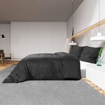 vidaXL Ensemble de housse de couette Noir 155x220 cm Microfibre légère