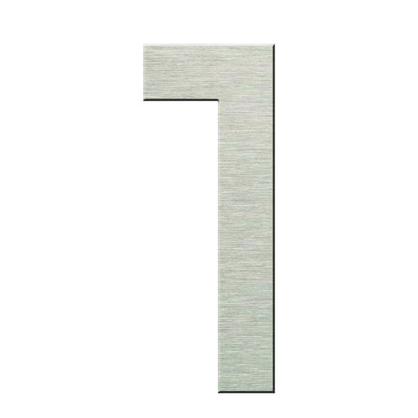 Numéro 1-Numéro adhésif pour boîtes aux lettres - Vinyle épais texturé, hauteur 50 mm - Inox Brossé