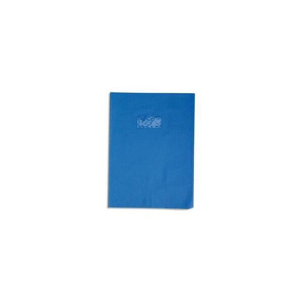Protège-cahier Grain Cuir 20/100ème 24x32 bleu victoria CLAIREFONTAINE