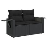 vidaXL Salon de jardin 11 Pièces avec coussins noir résine tressée